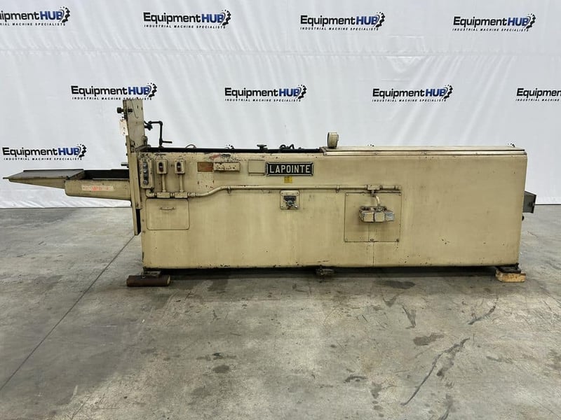 10 Ton x 48" stroke, Lapointe #HP-10, hydraulic horizontal broach, vari-speed cutting feed, coolant system