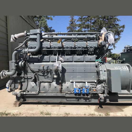 550 KW Waukesha #F3521GSIU, natural gas generator set, stationary, 50 ISO container, Stamford gen, 1200 RPM