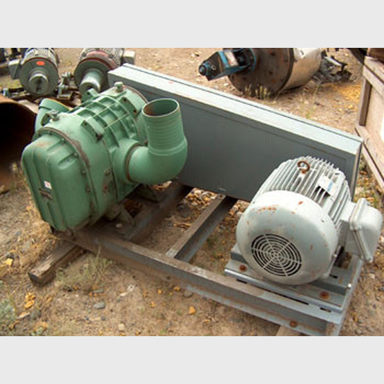DuroFlow #7 x 9, rotary positive blower, 25 HP Westinghouse motor, 460 V., 1,750 RPM, on common frame