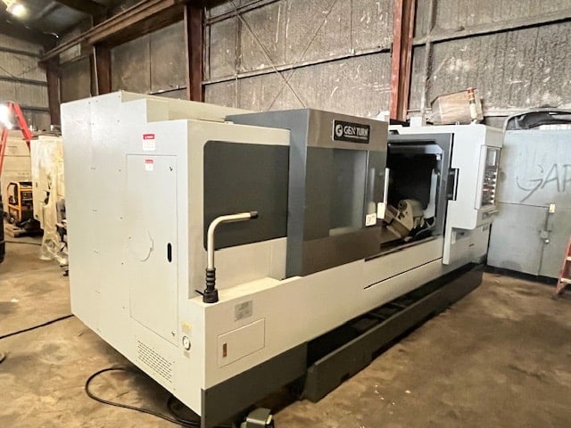 Ganesh #ASL-15LX, CNC lathe, long bed, Fanuc 0iTD, 4.1" bar, 3-jaw 15" powered chuck, chip conveyor, 2020