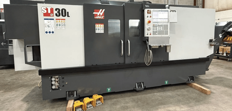 Haas #ST-30L, CNC turning center, 21" swing, 15" diameter, 62.5" centers, 3" bar, 3.5" bore, 30 HP, 12 tool