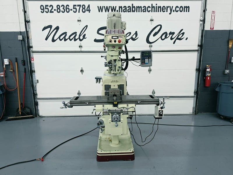 Acer #EVS-3VK, Vertical Turret Milling Machine, 10" x 50" table, 36.5" X, 17" Y, 19" vertical knee travel
