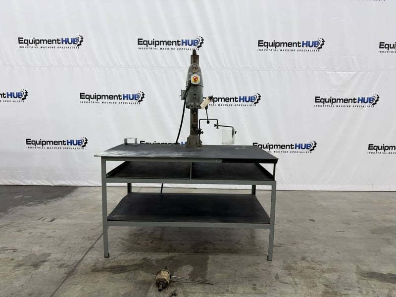 17" Electro-Mechano, drill press, variable speed 150-4000 RPM, tapping head, table