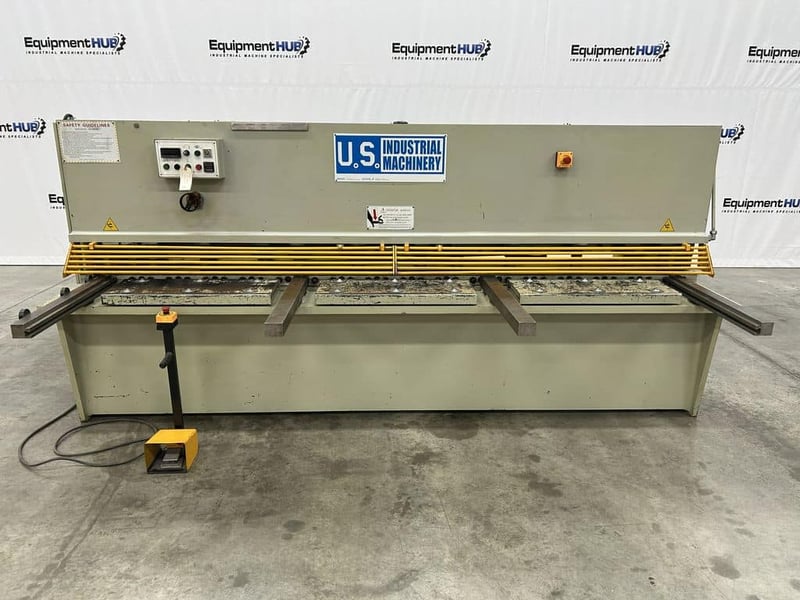 1/4" x 10' U.S. Industrial #US1025, hydraulic power squaring shear, 36" back gauge, 15 HP, 14 SPM