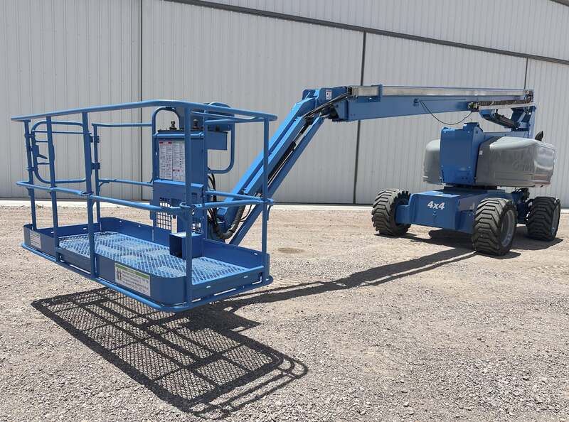 500 lb. Genie #Z-80/60, articulated boom lift, 80' working height, Deutz diesel engine, 4X4, pneumatic tires