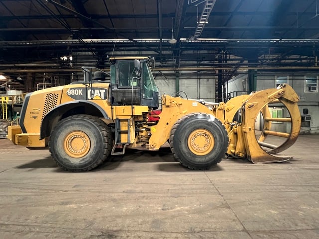 Caterpillar #980K, Wheel Loader, Log Forks, 16,780 hours, 2013