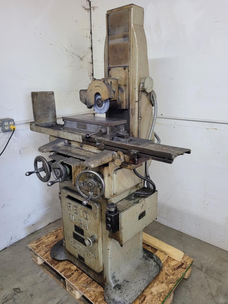 6" x 18" Reid #2-B, heavy duty horizontal reciprocating surface grinder, 7" wheel, 3600 RPM, B & S #618