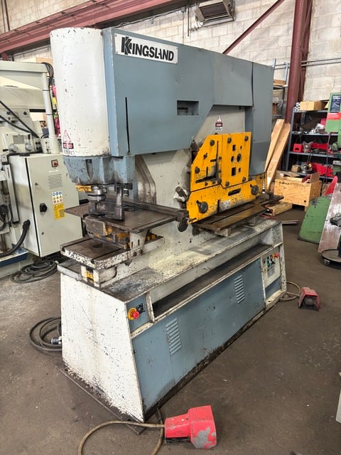 6" x 6" x 3/4" Kingsland #125XS, Hydraulic Ironworker, 125 ton, 1-3/8" hole thru 1" plate punching capacity