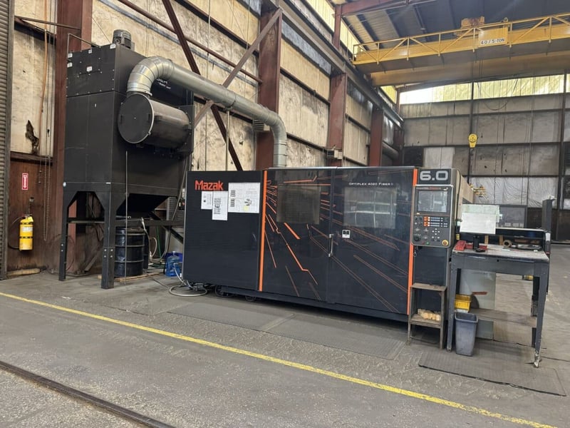 Mazak #Optiplex-4020-Fiber-II, 6000 watt CNC laser with Tekmay automation, 78.74" x 157.48" workpiece, 2016