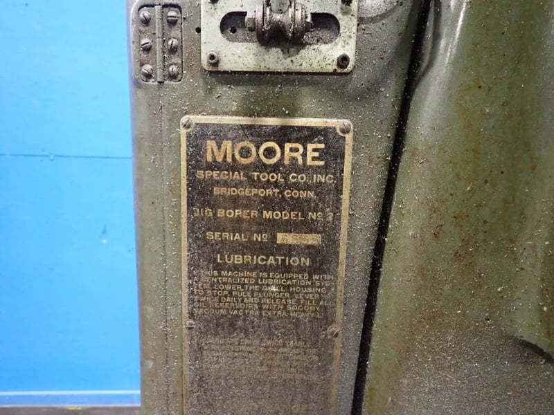 Moore #2, jig borer, 19" x 10" bed