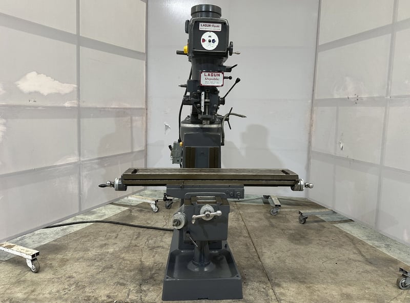 Lagun #FTV-2, vertical mill, 9" x49" tbl., 3 HP, R-8, variable speed, X-Axis power feed