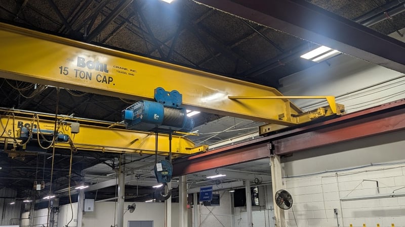 15 Ton, Shaw-Box, 36' 0' span, 15' Lift, Pendant Control, 1994 [#2738]