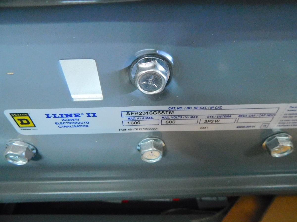 1600 Amps, Square D AFH2316G6STM, i-line ii feeder, LOT of 9, 600 Volts, 3P3W, 6 Ft. sections