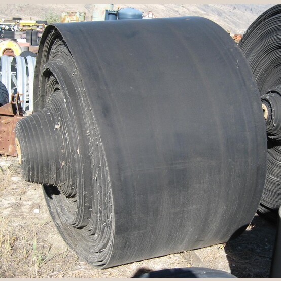 42" wide x 369' long Rubber Conveyor Belting, 3-Ply, 3/16" top x 1/16" bottom