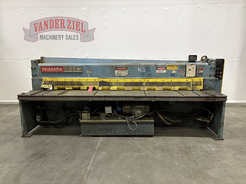 1/4" x 10' Niagara #IF-10-1/4, Hydraulic Power Squaring Shear, 15 HP, 24 SPM, 36" back gauge