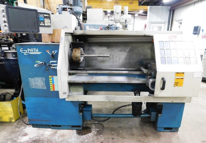 Bridgeport Romi #EZ-Path, comb manual/CNC lathe, 16.5" swing, 2" bar, 37.5-3000 RPM, 8 HP, A2-5, 1994