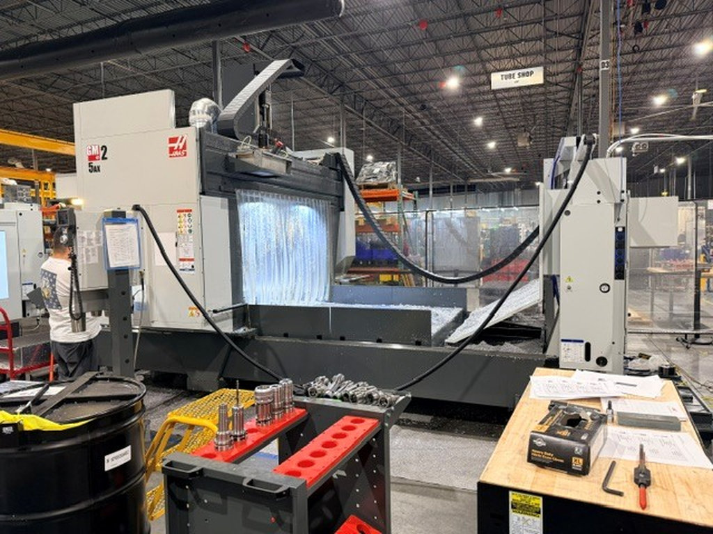 Haas #GM-2-5AX Travel, 5-Axis CNC gantry mill, Haas NGC Control, 145" X Travel, 87.5" Y Travel, 39.3" Z