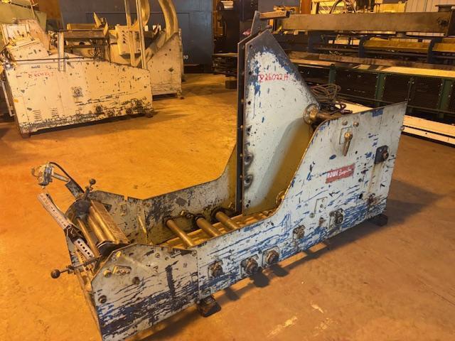 3000 lb. Rowe #3015-J, motorized coil cradle, 15" width, 48" outside dimension, 2 HP, 230/460 V., manual coil