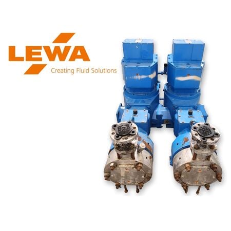 LEWA #Ecosmart-2, twin 316 Stainless Steel diaphragm metering pumps, 87 PSI, 2-3/8" stroke, 173/min, no