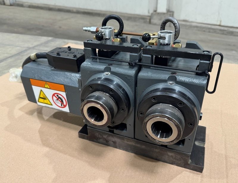Haas #HA5C2, 2 spindle rotary indexer, 5.875" center height, 5C collet, air collet closer
