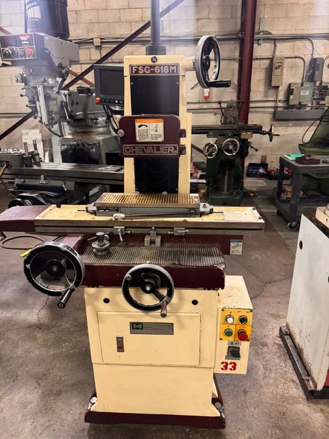 6" x 18" Chevalier #FSG-618M, Manual Surface Grinder, 19" X, 7" Y, 8" grinding wheel diameter, 1.25" bore, 3