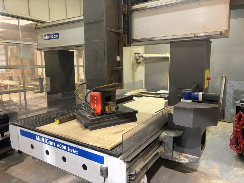 Multicam #8-304-R, 5-Axis CNC router, 80" x 121" table, 20 HP, 24,000 RPM, 12-station ATC, 36" Z, 2014