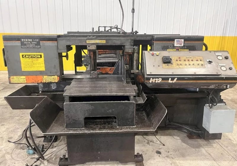 16" x 20" HEM #H120LA, automatic horizontal band saw, 7.5 HP, 48" power stock feed, 1999