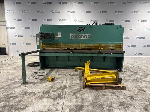 1/4" x 10' Piranha #M1/4-10, Hydraulic Shear, 17000 lb., front operated power back gauge, 2002