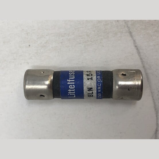 15 Amp 250 Volts Littelfuse #BLN15, Midget Fuse, Fast Acting