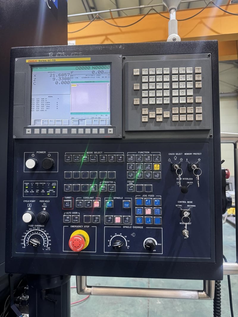 53" Hwacheon #VT1150MC, CNC vertical turret lathe, 53.15" swing, 40" chuck, 4-jaw, 12 ATC, C-Axis milling