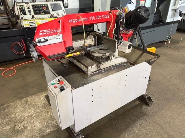 9.8" x 12.6" Bomar #Ergonomic-320.250-DGS, Horizontal Band Saw, 114.6" x 1.06" blade, 2 HP, 131/262 FPM