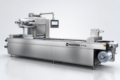 MultiVac #R-535, thermoforming packaging machine, includes