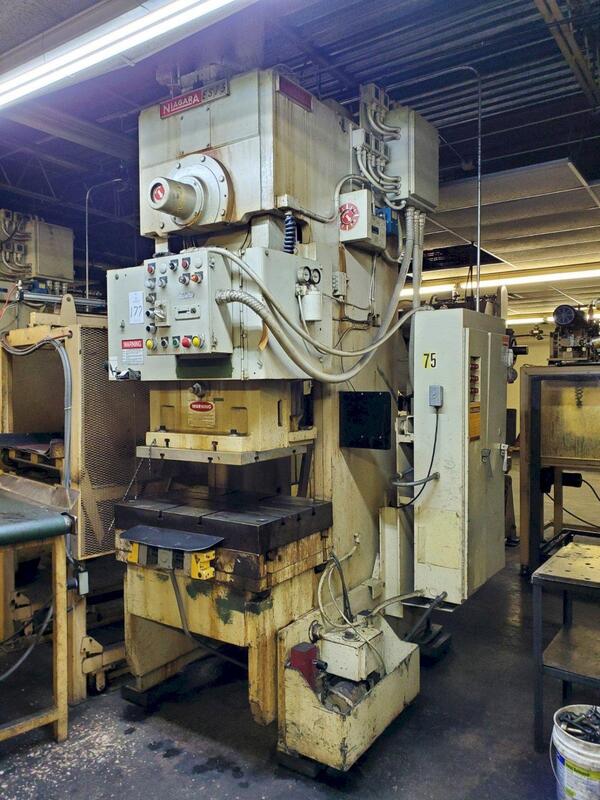 75 Ton, Clearing Niagara #E-75, OBI press, 8" stroke, 21" Shut Height, 3" adj., 90 SPM, 36" x24" bed, 1974