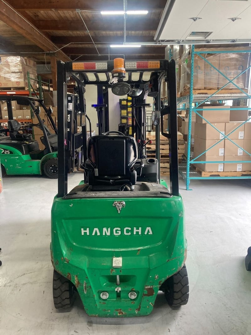 5,000 LB. Hangcha #CDP25, Electric Forklift, 185" Max Ht., Solid Tires, 2,487 Hrs., 2021