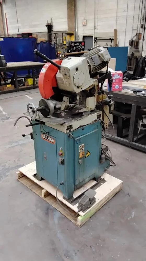 4.33" Baileigh #CS-350SA, cold saw, 14" blade, 4.25" x 3.5" rectangle capacity, 220 V., 3 Phase, 2012