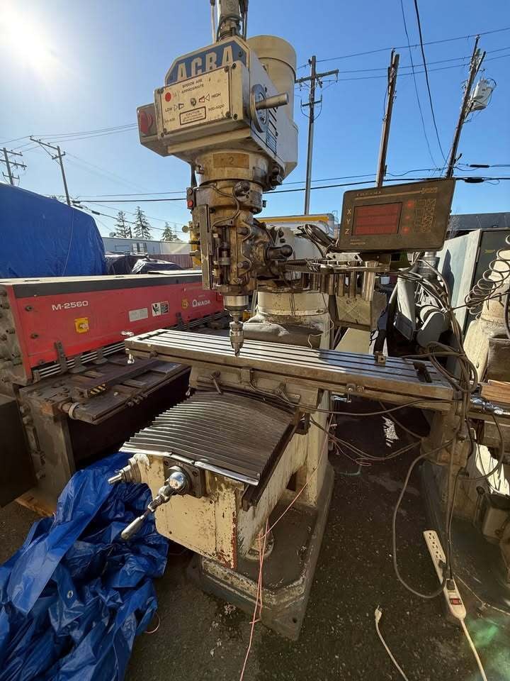 Acra #AM-3VAC, vertical knee mill, 10" x 54" table, 3 HP, 36" X, 16" Y, 22" Z, Sargon 663 3-Axis digital read