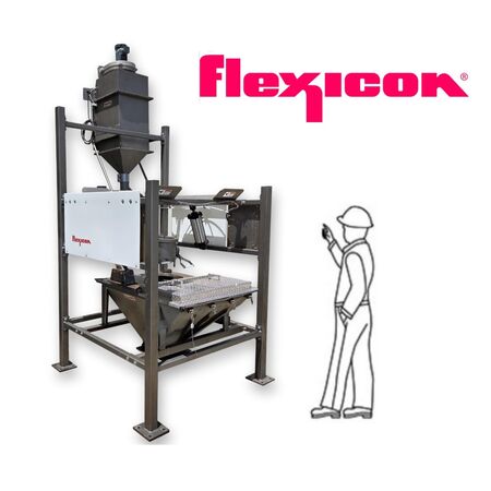 Flexicon, bulk bag station unloader frame w/ dust collection, 12" discharge, 1/2 HP fan, cartridge filter