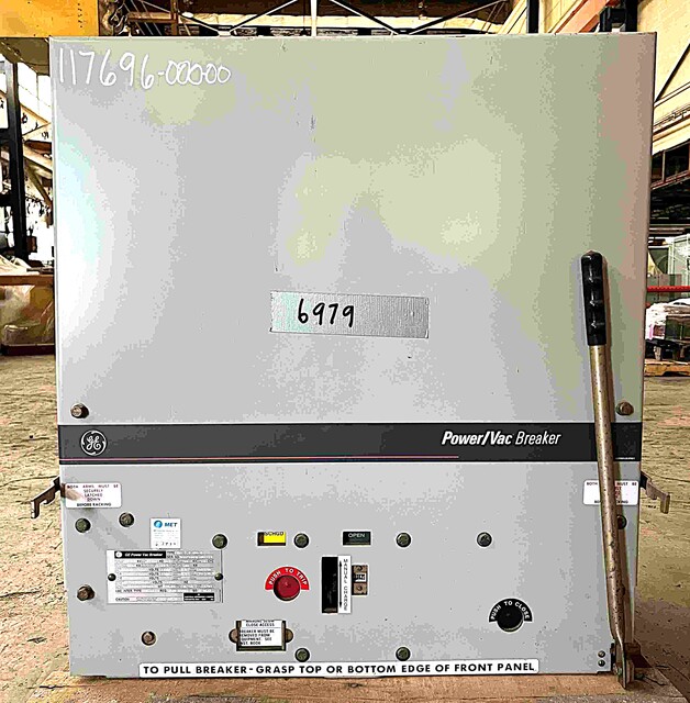 1200 Amps, General Electric Power Vac #VB1-7.2-500-0, vacuum circuit breaker, 8,250 Volts (11 available)