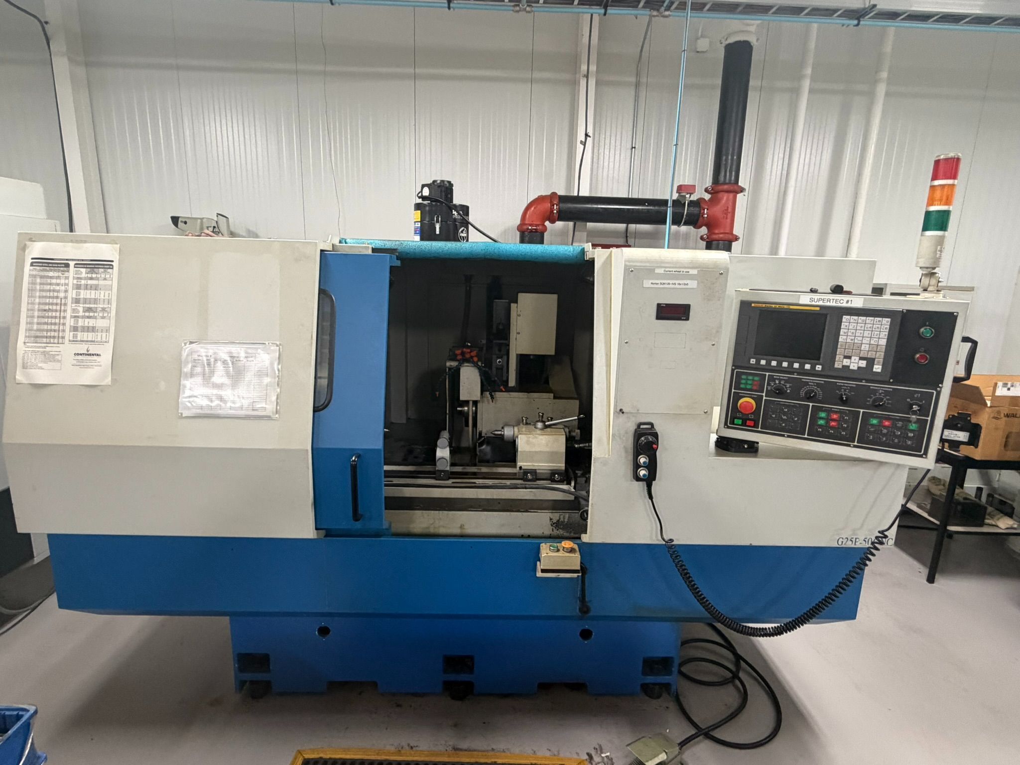 10" x 20" Supertec #G25P-50CNC, CNC Universal Cylindrical Grinder, 10" max. grinding diameter, 16" x 1.5" x