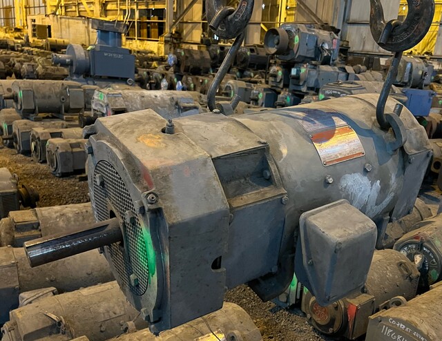 7 HP 1150/2000 RPM General Electric, Frame 259ATY, 240 Volts, TEFC, Shunt, DC Motor