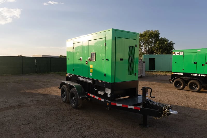 56 KW JCB #G70RST4F, diesel generator set, prime, trailer/enclosed, voltage selector switch, 3 hours, 2024