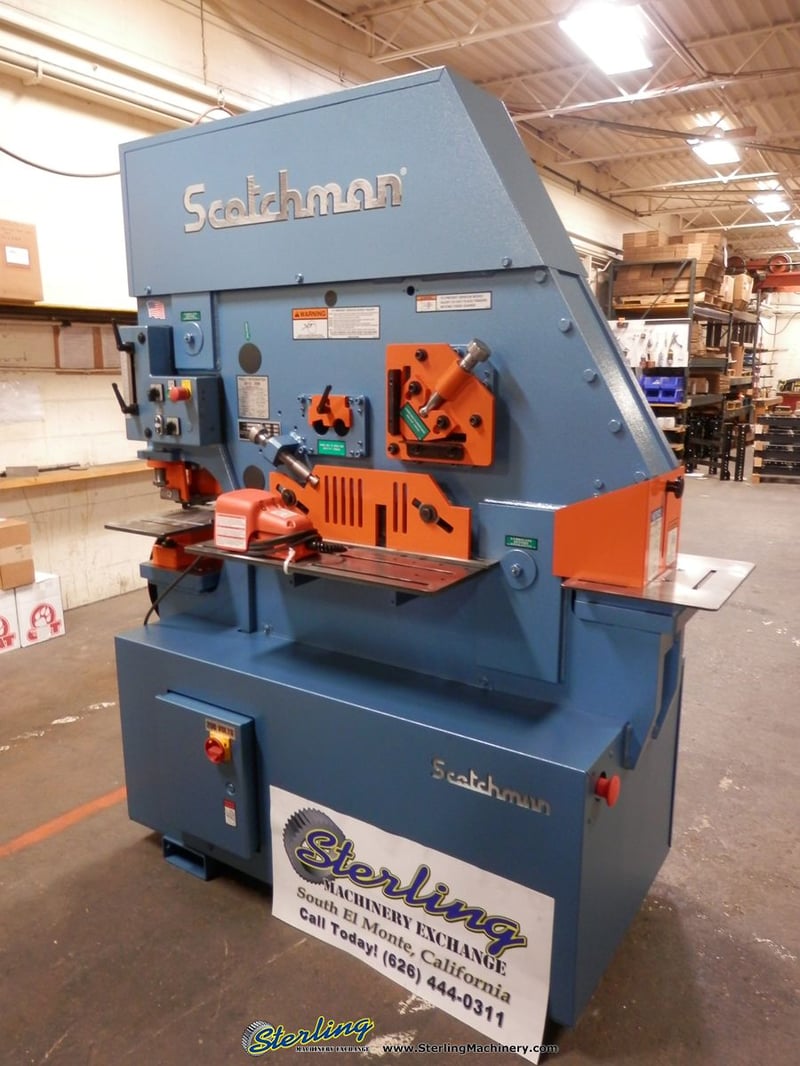 6" x 6" x 1/2" Scotchman FI851020M, 85 ton ironworker, adjustable