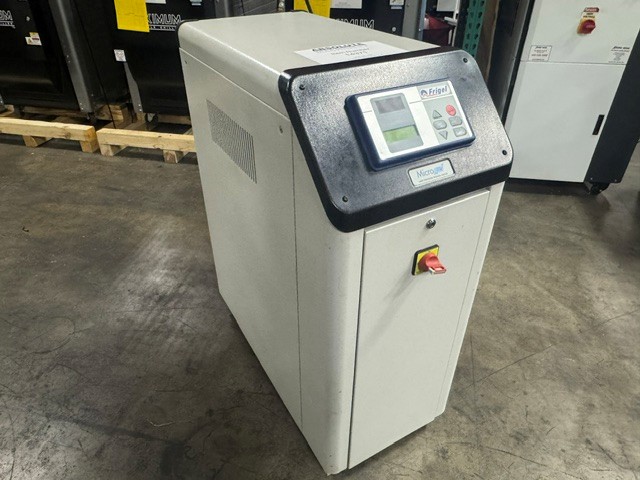 6 KW Frigel #RCM40/6SP, chiller & temperature controller, 2.5 ton, 1.5 HP pump, 20 GPM @ 40 psi, 460 V.