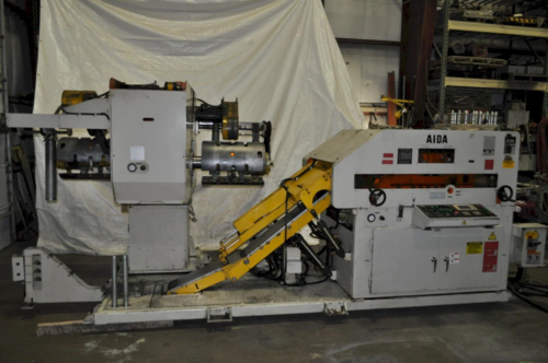 6600 lb. Aida #LFG-600R, Coil Feed Line, 16-20" ID, 55" outside dimension, 0.125" max thick