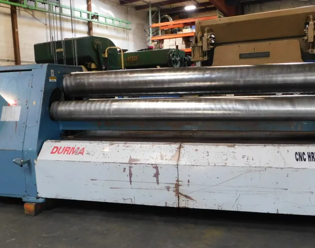 120" x 5/8" Durma #HRB4-3016, CNC 4-Roll Plate Roll, New CNC Control, 12.99" Top Roll Diameter, 1/2" Prebend