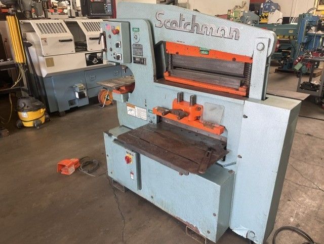 6" x 6" x 3/8" Scotchman #6509-24M, Hydraulic Ironworker, 65 Ton, 9" throat, 24" flat bar shear, 4" max punch