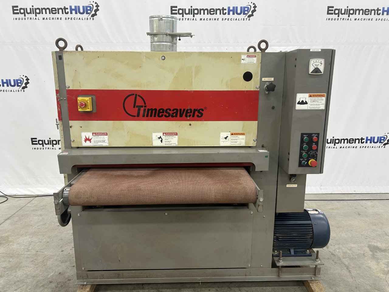 43" Timesavers #143-1HD60, single-head wide belt sander, 43" x 60" belt, 42" conveyor, 20 HP, 3/4 HP variable
