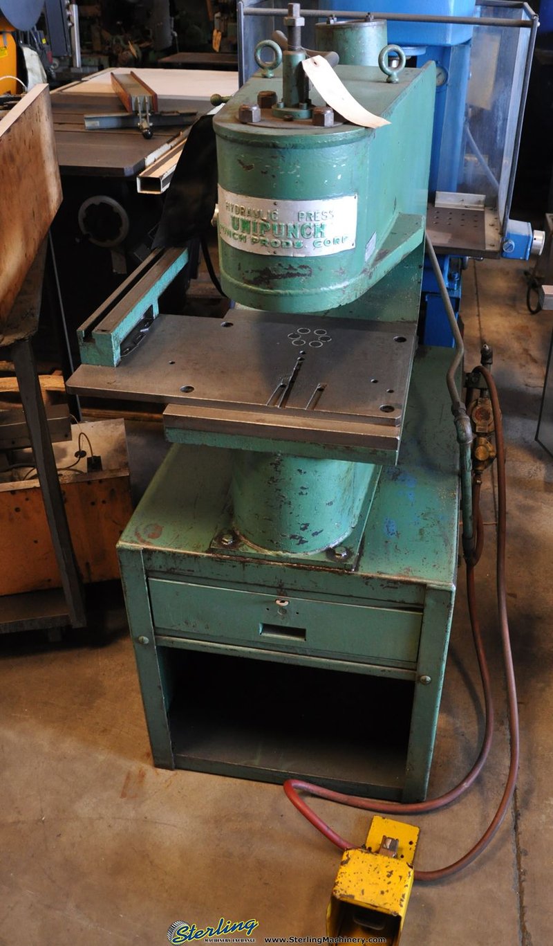 5 Ton, Unipunch #1012-UP, air over hydraulic deep throat press, foot  operated, air controls, regulators, valves, used, #1771 for Sale | Surplus  Record