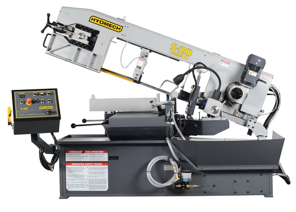 13" x 18" Hyd-Mech #S20, heavy duty sliding vise jaw, cast iron band wheels, 45-330 SFM, 3 HP, new, #13111