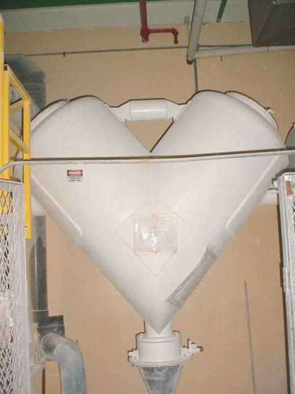 30 cu.ft. Gemco, Stainless Steel V twin shell blender, rated 100 lb./cu.ft,. 5 HP drive, shell 13.6 RPM